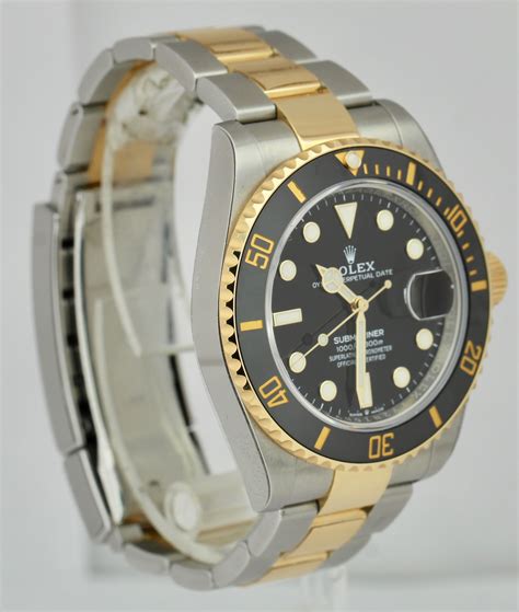 rolex submariner 2 tone black|Rolex Submariner date 126613.